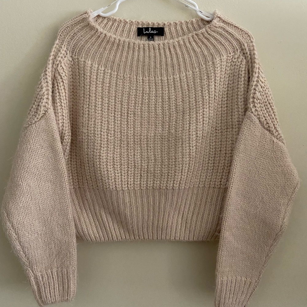 Cropped off the shoulder sweater